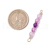 5Pcs 5 Colors Acrylic Bicone Beaded Connector Charms PALLOY-JF03477-2