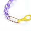Personalized Two Tone ABS Plastic Cable Chain Necklaces NJEW-JN02825-04-3