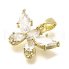 Rack Plating Brass Micro Pave Clear Cubic Zirconia Pendants KK-M309-16G-01-2