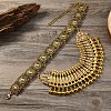 Ethnic Style Zinc Alloy Coin Tassel Statement Bib Necklaces for Women FS-WGFF897-01-3