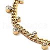 Rhinestone Charms Necklace with Curb Chains NJEW-P229-19G-04-2