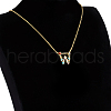 Golden Brass Micro Pave Cubic Zirconia Initial Pendants Necklaces NJEW-S069-JN002-W-2