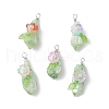 Electroplated Raw Natural Quartz Crystal Teardrop Copper Wire Wrapped Pendants PALLOY-JF03842-01-1