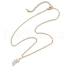 Leaf 304 Stainless Steel Enamel Pendant Cable Chain Necklaces for Women NJEW-JN05139-5