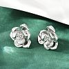 Brass Stud Earrings EJEW-S277-08P-B-3