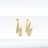Brass Micro Pave Clear Cubic Zirconia Cuff Earrings EJEW-F370-22G-4