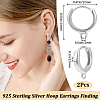 Anti-Tarnish Beebeecraft 1 Pair Rhodium Plated 925 Sterling Silver Hoop Earrings STER-BBC0006-31P-2
