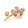 Brass Micro Pave Clear Cubic Zirconia Pendants KK-U065-01C-G-2
