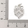 Rack Plating Brass Micro Pave Clear Cubic Zirconia Pendants KK-U030-14P-3