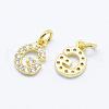 Brass Micro Pave Grade AAA Cubic Zirconia Charms ZIRC-P067-11G-G-NR-1