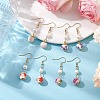 Printed Porcelain Ceramic Angel Pendants Decorations EJEW-JE06099-2