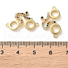 Rack Plating Brass Colorful Cubic Zirconia Bicycle Connector Charms KK-C084-17G-3