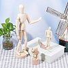 Olycraft 2Pcs 2 Style Unfinished Wooden Pine Movable Joint Family Model DIY-OC0008-36-5