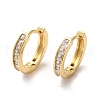 Clear Cubic Zirconia Rectangle Hoop Earrings ZIRC-Q201-27G-1