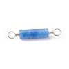 Dyed & Heated Natural Blue Aventurine Connector Charms PALLOY-JF01574-12-4