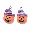 Halloween Opaque Resin Pendants RESI-G028-08P-2