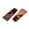 Opaque Resin & Walnut Wood Pendants RESI-T058-04C-3