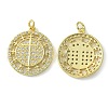 Rack Plating Brass Micro Pave Cubic Zirconia Pendants KK-K332-13G-2