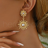 Fashion Stainless Steel Flower Dangle Stud Earrings HU8557-2