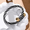 304 Stainless Steel Torque Bangles for Women BJEW-P310-22MC-1