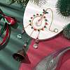 Christmas Wrapped Glass Bead Ring Pendant Decorations HJEW-MZ00083-3