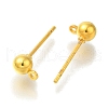 Rack Plating Brass Stud Earring Finding KK-C081-07G-2