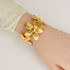 European and American Style Flower 304 Stainless Steel  Cuff Bangles for Women RD8842-2-3