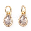 Brass Micro Pave Cubic Zirconia Charms X-ZIRC-E145-76G-1