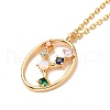 Colorful Cubic Zirconia Constellation Pendant Necklace NJEW-H166-01E-2