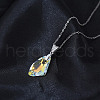 925 Sterling Silver Glass Pendant Necklaces NJEW-C048-01E-2