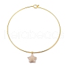 Brass with ABS Imitation Pearl Charm Necklace BJEW-Q350-05B-G-1