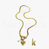 304 Stainless Steel Letter and Heart Pendant Necklaces for Women FS-WG694DF-11-1