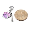 Dog Paw Print Alloy Enamel Pendant Decoration HJEW-JM02495-02-3