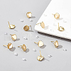 BENECREAT 12Pcs Brass Stud Earring Findings KK-BC0008-34-4