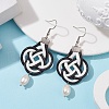 Chinese Knot Waxed Polyester Braided Dangle Earrings EJEW-TA00311-2