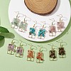 Dyed Natural Mixed Gemstone Chips Tree Dangle Earrings EJEW-JE05734-2