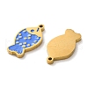Ion Plating(IP) 304 Stainless Steel Enamel Pendants STAS-M102-12B-G-2