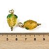 304 Stainless Steel with Handmade Lampwork Pendants STAS-Q352-02G-B-3