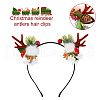 ANATTASOUL 2Pcs 2 Style Christmas Theme Antler Cloth & Iron Alligator Hair Bands MRMJ-AN0001-01-3