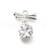 Brass Cubic Zirconia Charms KK-K378-49S-1