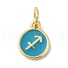 Real 18K Gold Plated Brass Enamel Charms KK-L216-001G-C05-1