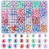 SOFPLATE 880Pcs Rainbow ABS Plastic Imitation Pearl Beads OACR-SP0001-19-1