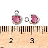 Heart Rack Plating Brass Glass Charms KK-S385-01P-3