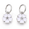 Enamel Style Flower Alloy Rhinestone Charms ENAM-S085-08-1