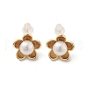 Natural Pearl Ear Studs EJEW-P256-56G-2