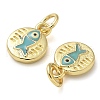 Rack Plating Brass Enamel Charms KK-K392-06G-2
