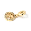 Brass Micro Pave Cubic Zirconia European Dangle Charms ZIRC-I071-18G-2