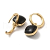 Ion Plating(IP) Enamel Square Padlock Dangle Hoop Earrings STAS-H175-22G-B-2