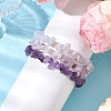 3Pcs Natural Amethyst & Natural Blue Lace Agate Chip Beaded Stretch Bracelet Sets BJEW-JB10864-2