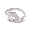 Non-Tarnish 201 Stainless Steel Africa Map Adjustable Ring for Women RJEW-C045-10P-2